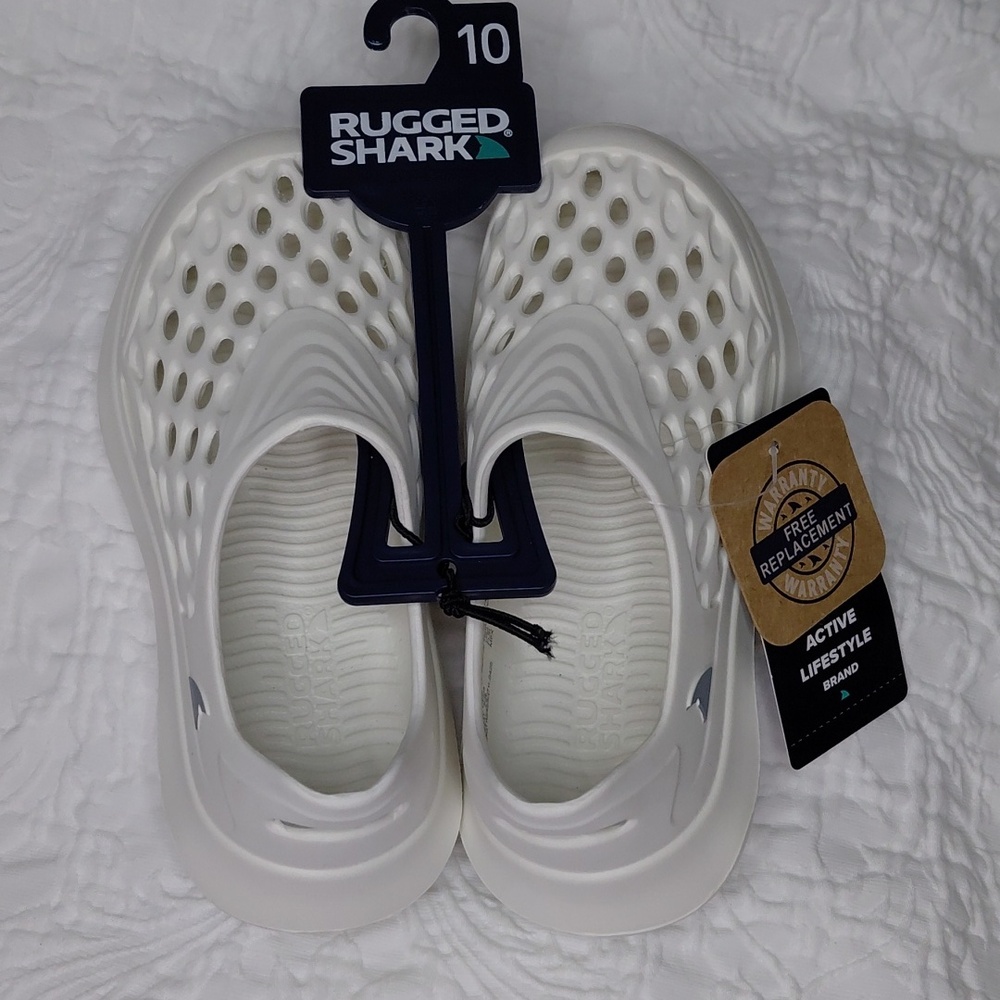 Rugged Shark Kids White Water Shoes Sz 10 Toddler